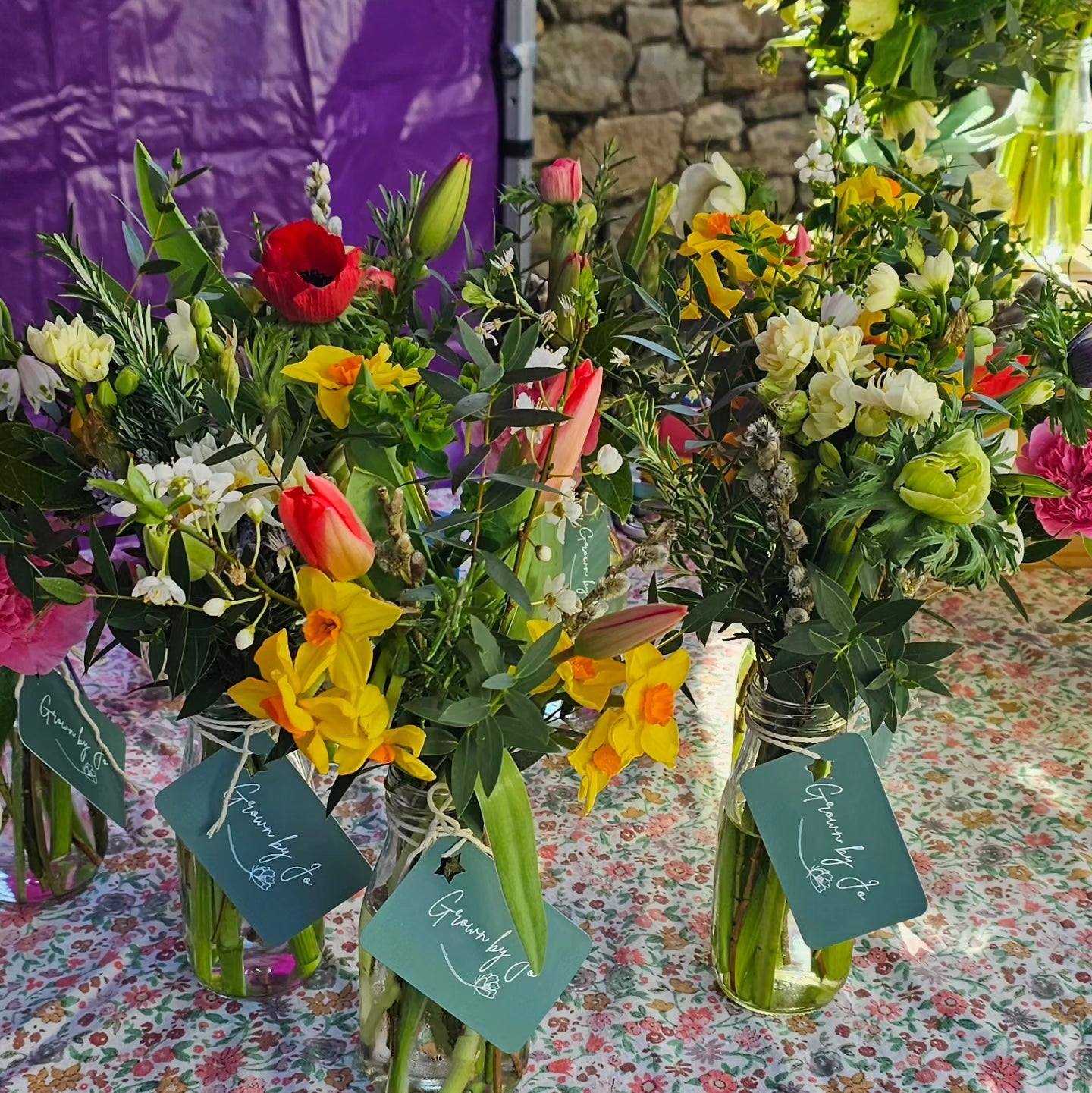 Milk Bottle Flowers